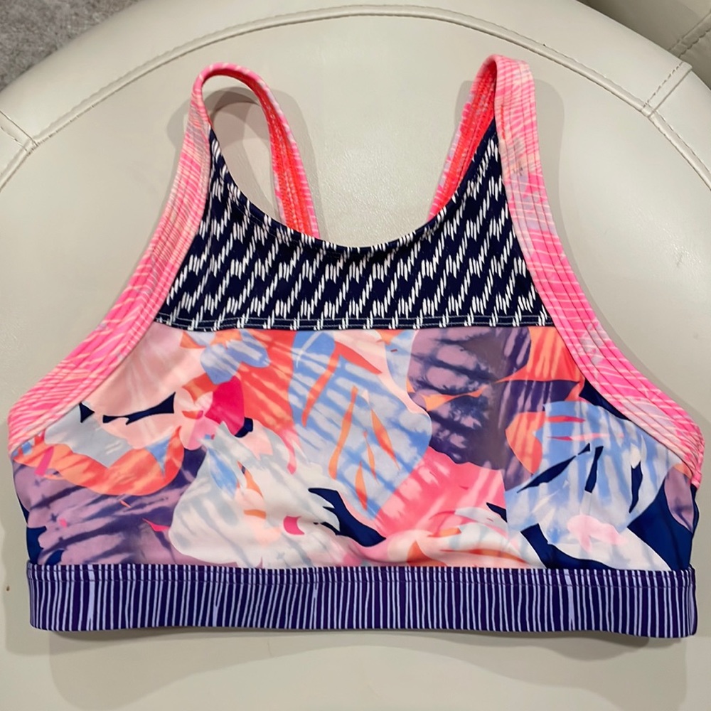 Athleta Girl Surf’s Up Sunny Flora swim top L 12